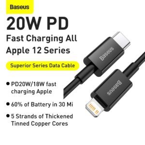 Cable Type-c lightning (iPhone)  PD 20W 100cm