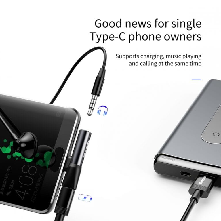 Baseus adaptateur Usb-c vers 3.5mm Jack Audio + usb-c pour chargement — YouShop DZ