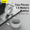 Baseus cable  iphone 2.4A 2pcs blanc 150cm