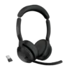 Casque sans fil Jabra Evolve2 55 MS avec adaptateur USB Bluetooth et micro perche.