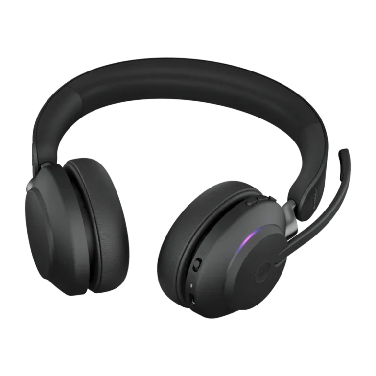 Evolve2 65 Casque Sans Fil Jabra youshop algerie (1) Vue arrière du casque professionnel Jabra Evolve2 65 avec micro perche relevé
