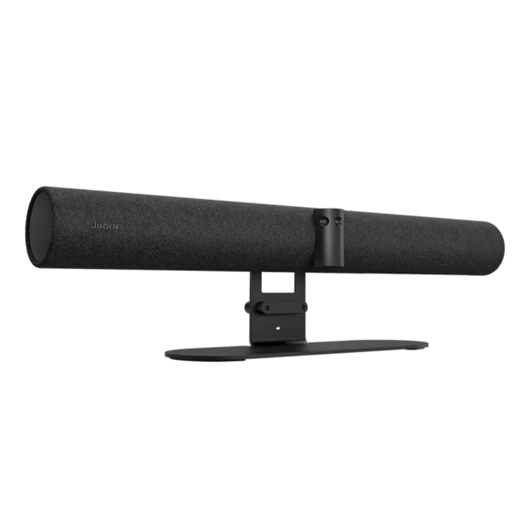 Jabra PanaCast 50 youshop algerie-2 Jabra PanaCast 50 vue perspective latérale montrant le système de caméras 4K et le support de table YouShop Algérie