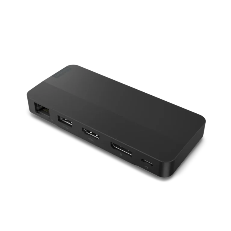 Lenovo USB-C Dual Display Travel Dock-1 Design compact noir éclipse station Lenovo USB-C Dual Display