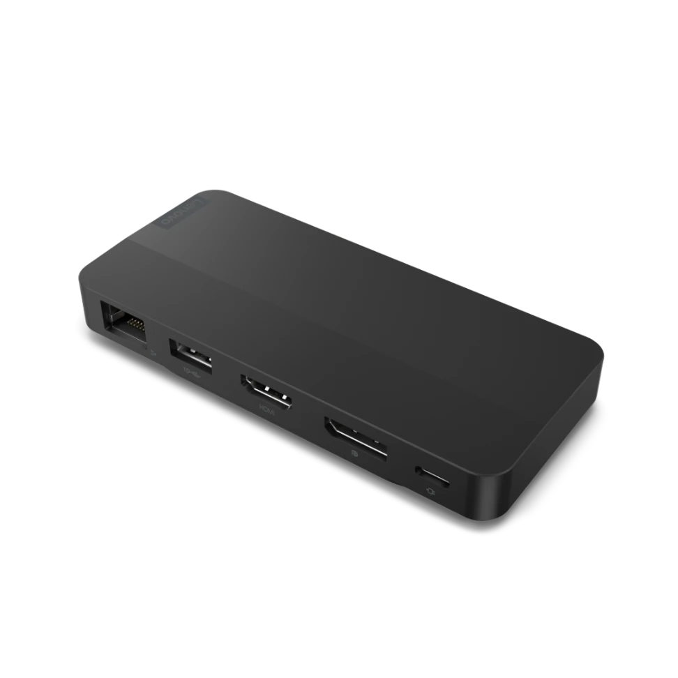Lenovo USB-C Dual Display Travel Dock-1 Design compact noir éclipse station Lenovo USB-C Dual Display
