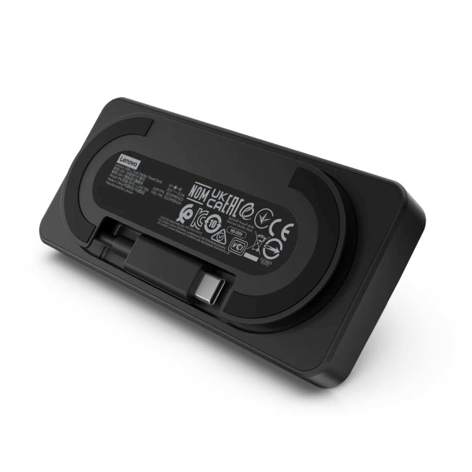 Lenovo USB-C Dual Display Travel Dock-4 Gestion du câble USB-C ajustable sous la station Lenovo
