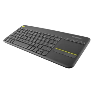 Logitech Wireless Touch Keyboard K400 Plus vue face laterale