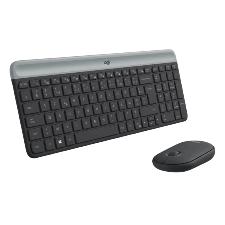 Logitech MK470 (Graphite) vue face laterale