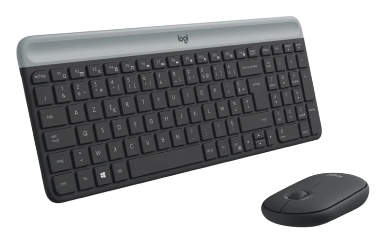 Logitech MK470 (Graphite) vue face laterale