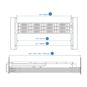 QNAP RAIL-A03-57 — Kit Rails de Montage Rack pour NAS QNAP
