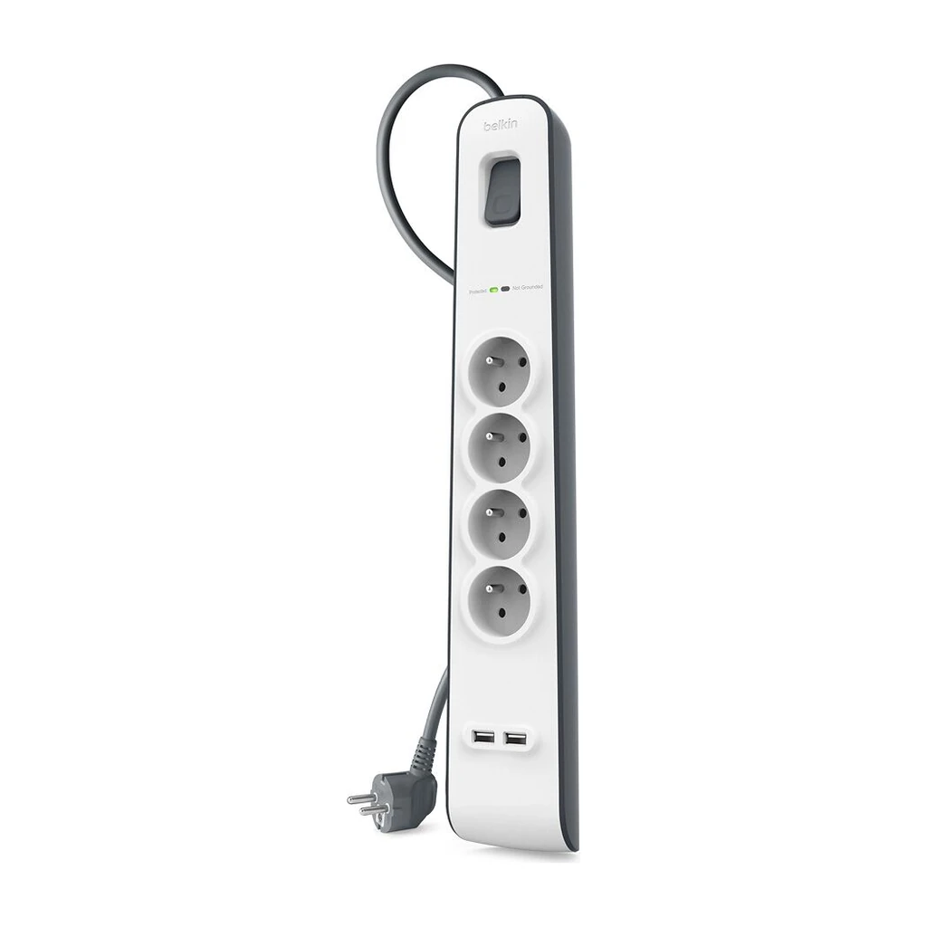 Belkin Multiprise Parafoudre 4 prises + 2 USB BSV401CA2M