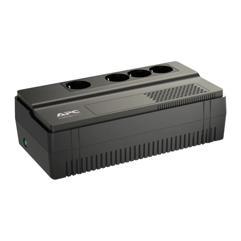 APC BV1000I-GR - Connectique arrière prises Schuko APC Back-UPS BV1000I-GR - Vue arrière prises Schuko et connecteur batterie