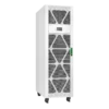 APC Easy UPS 3M 60kVA E3MUPS60KHB1 onduleur triphasé tour blanche, vue 3/4 avant gauche, porte fermée, poignée verte, écran LCD