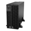 APC Smart-UPS SRT 10kVA - Vue 3/4 avant gauche mode tour APC Smart-UPS SRT 10kVA SRTG10KXLI en mode tour, vue 3/4 avant gauche, 4 ventilateurs circulaires façade, écran LCD ONLINE 230V 50Hz, logo APC, pied de tour