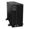 APC Smart-UPS SRT 10kVA - Vue 3/4 avant droite mode tour APC Smart-UPS SRT 10kVA SRTG10KXLI en mode tour, vue 3/4 avant droite, écran LCD ONLINE 230V 50Hz, ventilateurs hexagonaux, 2 unités, pied de tour