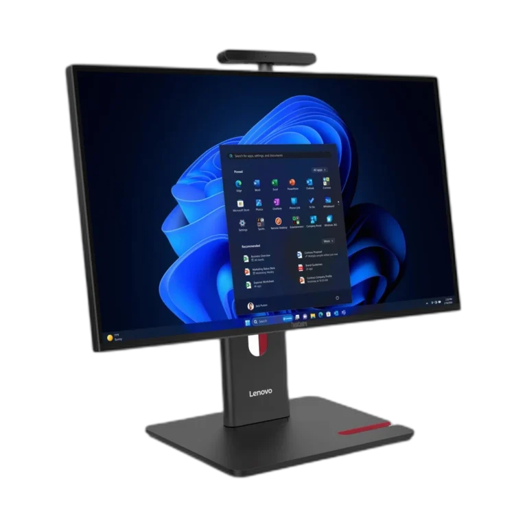 a3l3f4.webp Lenovo ThinkCentre M90a Gen 6 - vue trois quarts droite avec pied Full Function