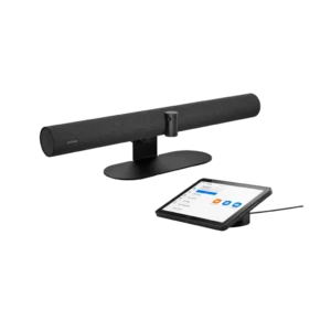 Système de visioconférence autonome Jabra PanaCast 50 VBS vue perspective avec barre vidéo et tablette de contrôle tactile YouShop Algérie.