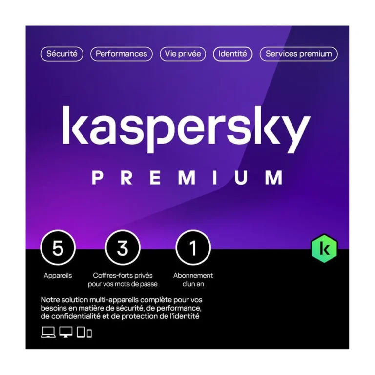 t0pqdb.webp Kaspersky Internet Security Premium VPN Illimité 5 postes — YouShop DZ