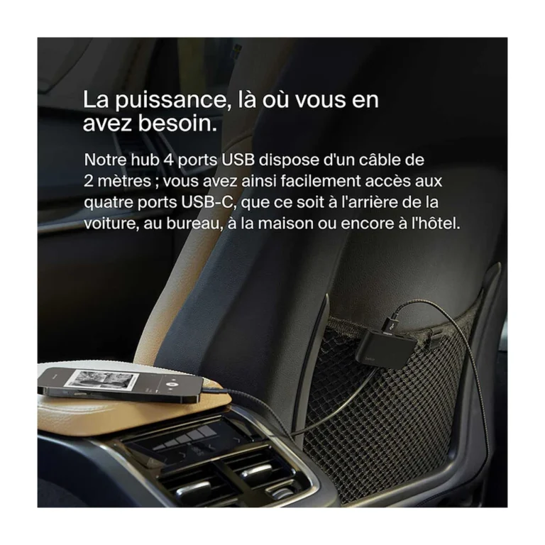xa42tc.webp Belkin Hub de Charge 4 Ports USB-C et USB-A Noir — YouShop DZ