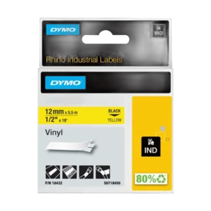 Ruban etiquette DYMO Rhino vinyle 12 mm jaune S0718450