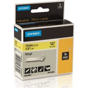 Ruban étiquette DYMO Rhino vinyle 12mm JAUNE S0718450