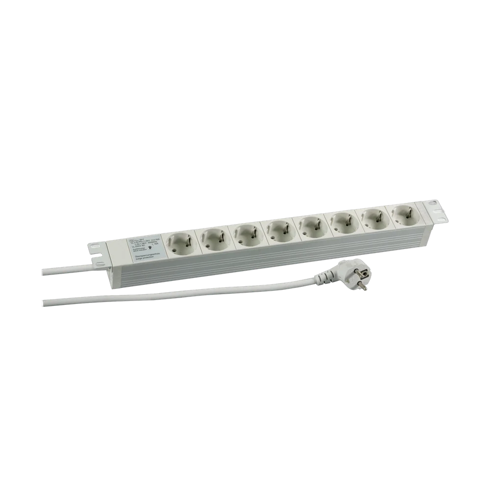 Bandeau de prises Ekivalan 19" 8 prises FR - cordon 2 m + voyant
