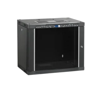 Coffret mural Ekivalan 12U profondeur 600 mm - porte verre, noir