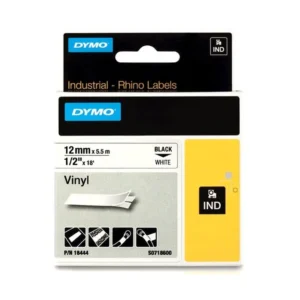 Ruban etiquette DYMO Rhino vinyle 12 mm blanc S0718600