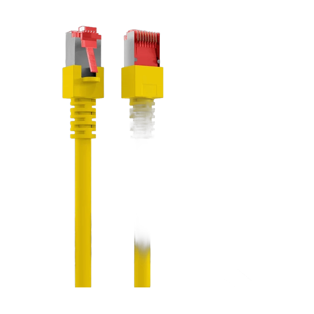 Cordon reseau Ekivalan Cat6A S/FTP jaune 3 m - RJ45 LSZH snagless