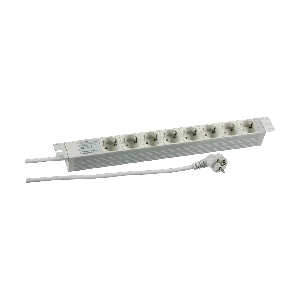 Bandeau de prises Ekivalan 19" 8 prises FR - cordon 2 m + voyant