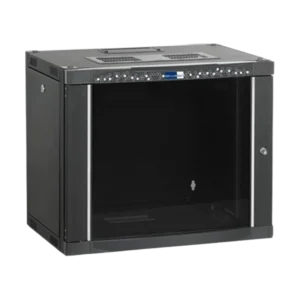 Coffret mural Ekivalan 12U profondeur 600 mm - porte verre, noir
