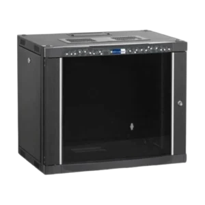 Coffret mural Ekivalan 12U profondeur 450 mm - porte verre, noir
