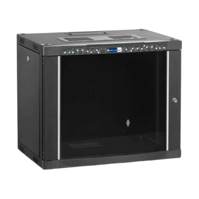 zn2idk.webp Coffret mural Ekivalan 15U profondeur 600 mm - porte verre, noir — YouShop DZ