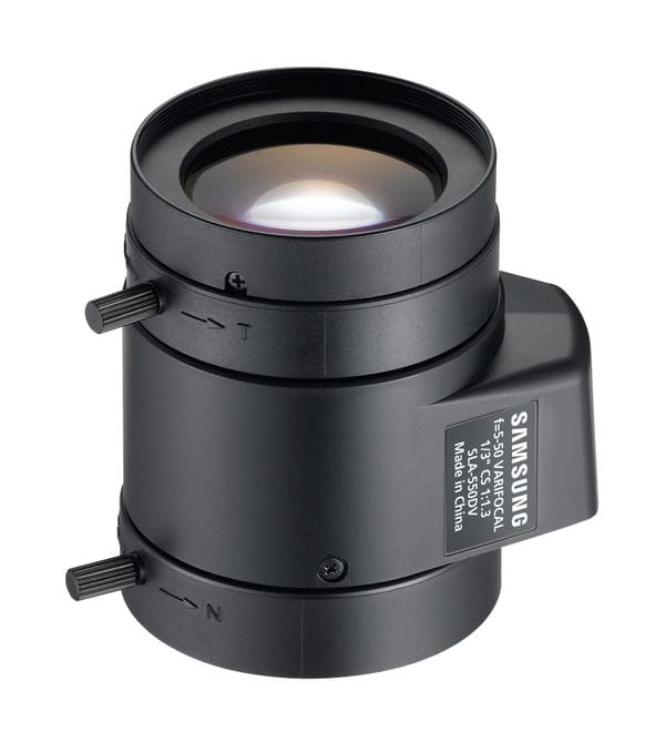 Objectif Varifocal Wisenet SLA-550DV - 5-50mm Auto Iris 1/3'' CS-Mount