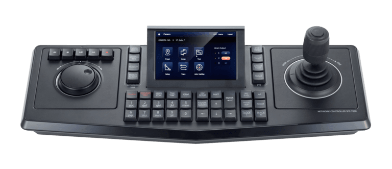 Clavier de Contrôle Wisenet SPC-7000 - Joystick PTZ et Écran Tactile 5'' pour DVR/NVR/IP