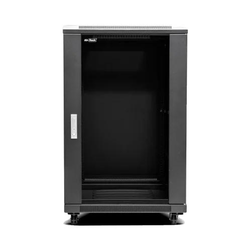 Armoire de brassage 19 pouces 18U 600×600 avec étagère et kit de ventilation (Réf. ZK-R18U-6618S) Armoire de brassage 19 pouces 18U 600×600 avec étagère et kit de ventilation (Réf. ZK-R18U-6618S) — vue de face — YouShop DZ