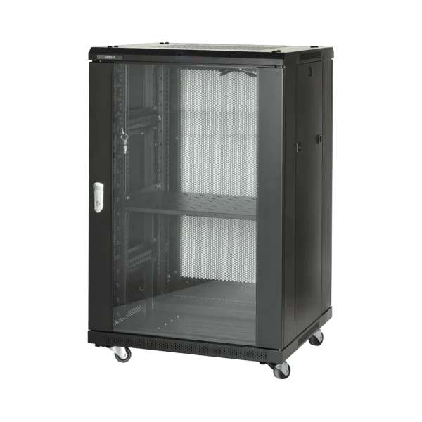 Armoire rack 19 pouces 18U 600×600, charge 300 kg (Réf. PFC200D-18U6D) Armoire rack 19 pouces 18U 600×600, charge 300 kg (Réf. PFC200D-18U6D) — vue de face — YouShop DZ