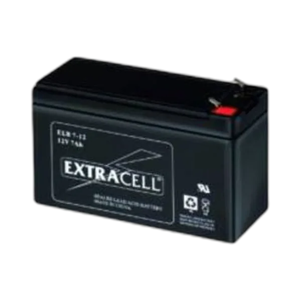 Batterie plomb-acide 12V 7 Ah Elkron — pour centrale d’alarme Batterie plomb-acide 12V 7 Ah Elkron — pour centrale d’alarme — vue de face — YouShop DZ