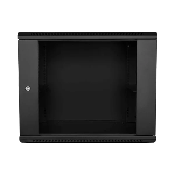 Coffret mural 19 pouces 9U 600×450 avec étagère (Réf. ZK-R9U-6409S) — vue de face — YouShop DZ