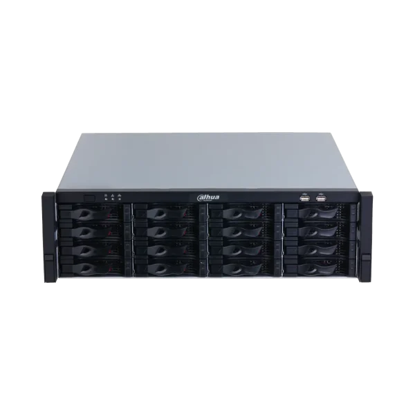 Enregistreur NVR Dahua NVR616RH-128-XI – 128 canaux 3U 16 baies SATA RAID Double alimentation Enregistreur NVR Dahua NVR616RH-128-XI – 128 canaux 3U 16 baies SATA RAID Double alimentation — vue de face — YouShop DZ