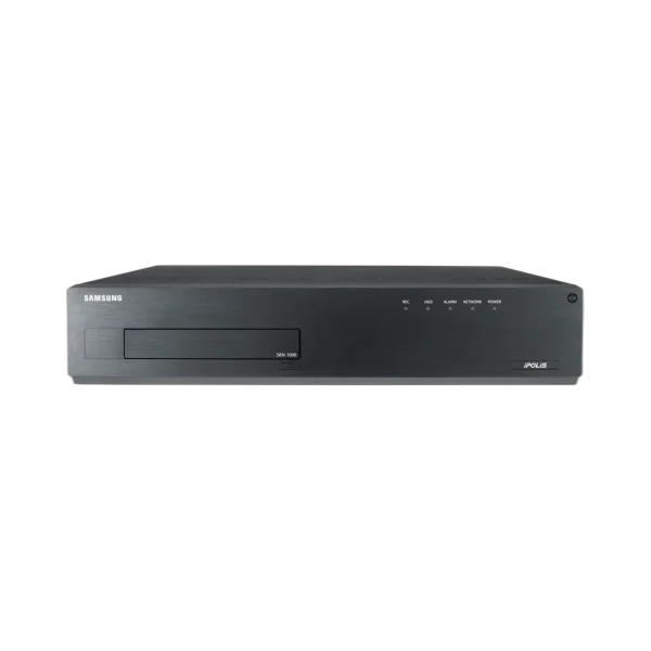 Enregistreur NVR IP Wisenet SRN-1000P1TB | 64 caméras 5MP, RAID5 8 HDD, 1 To fourni Enregistreur NVR IP Wisenet SRN-1000P1TB | 64 caméras 5MP, RAID5 8 HDD, 1 To fourni — vue de face — YouShop DZ