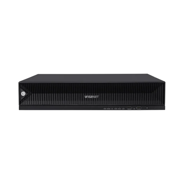 Enregistreur NVR IP Wisenet XRN-6410RB2 – 64 canaux, 32 MP, 8 HDD (80 To) Enregistreur NVR IP Wisenet XRN-6410RB2 – 64 canaux, 32 MP, 8 HDD (80 To) — vue de face — YouShop DZ