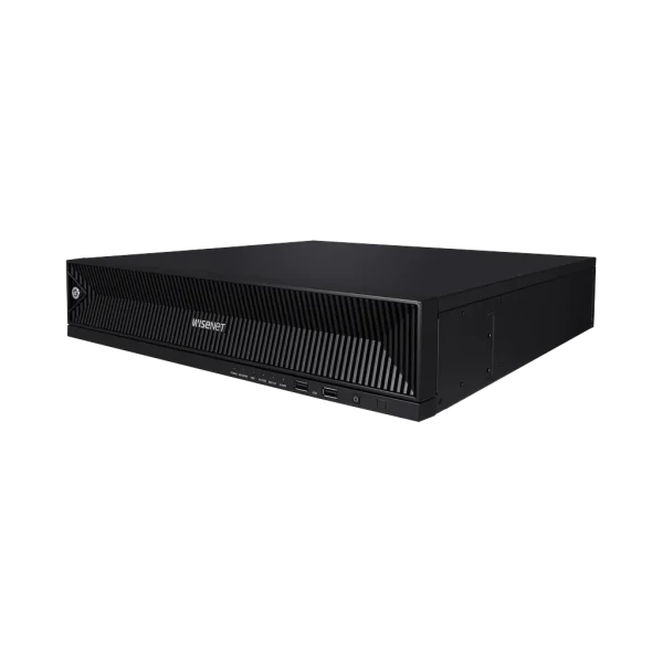Enregistreur NVR IP Wisenet XRN-6410RB2 – 64 canaux, 32 MP, 8 HDD (80 To) Enregistreur NVR IP Wisenet XRN-6410RB2 – 64 canaux, 32 MP, 8 HDD (80 To) — vue complémentaire — YouShop DZ