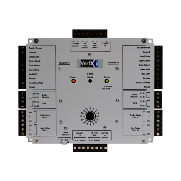 Interface de porte/lecteur HID VertX V100 – 2 portes / 2 lecteurs — vue de face — YouShop DZ