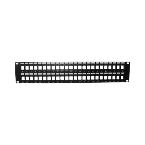 Panneau de Brassage 19 pouces 48 Ports 2U Générique BCPAN2U – Vide à Équiper Panneau de Brassage 19 pouces 48 Ports 2U Générique BCPAN2U – Vide à Équiper — vue de face — YouShop DZ