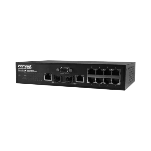 Switch Ethernet Administrable PoE+ Comnet CWGE2FE8MSPOE+ | 8 ports 10/100 PoE+ 240W + 2 combo Gigabit Switch Ethernet Administrable PoE+ Comnet CWGE2FE8MSPOE+ | 8 ports 10/100 PoE+ 240W + 2 combo Gigabit — vue de face — YouShop DZ