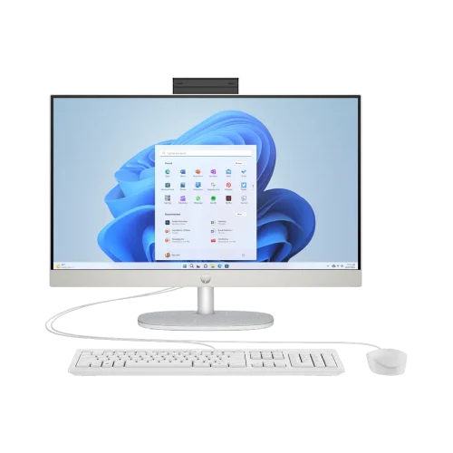 HP All-in-One 24-cr0125nh 23,8" tactile i7-1355U 8 Go 512 Go blanc (91G33EA) — vue de face — YouShop DZ