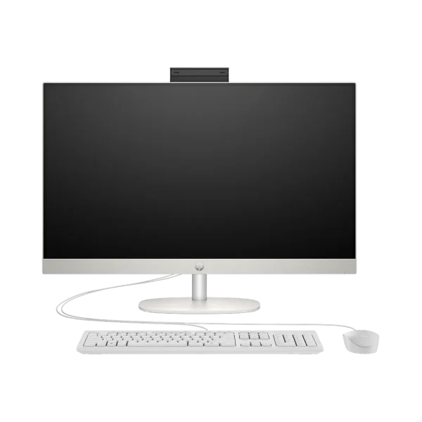 HP All-in-One 27-cr0154nh 27" tactile i7-1355U 8 Go 512 Go blanc (A99BMEA) HP All-in-One 27-cr0154nh 27" tactile i7-1355U 8 Go 512 Go blanc (A99BMEA) — vue de face — YouShop DZ