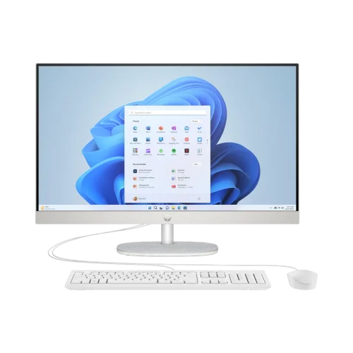 HP All-in-One 27-cr0156nh 27" i7-1355U 8 Go 512 Go blanc (A9VA3EA) — vue de face — YouShop DZ