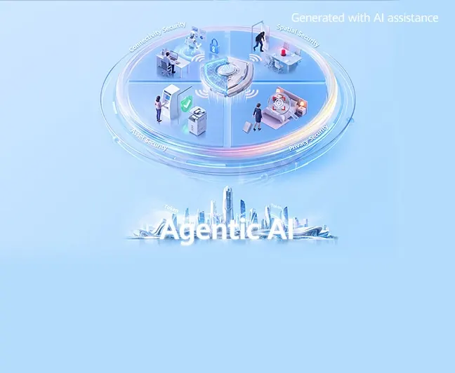 Infographie officielle des quatre périmètres de sécurité autour d'un noyau, mot Agentic AI
