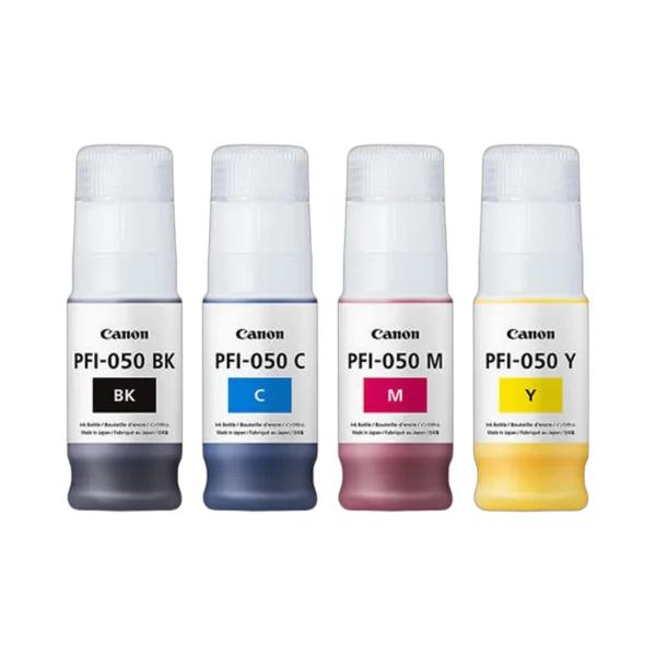 Pack 4 bouteilles d'encre Canon Original PFI-050 70 ml pour TC-20 Pack 4 bouteilles d'encre Canon Original PFI-050 70 ml pour TC-20 — vue de face — YouShop DZ